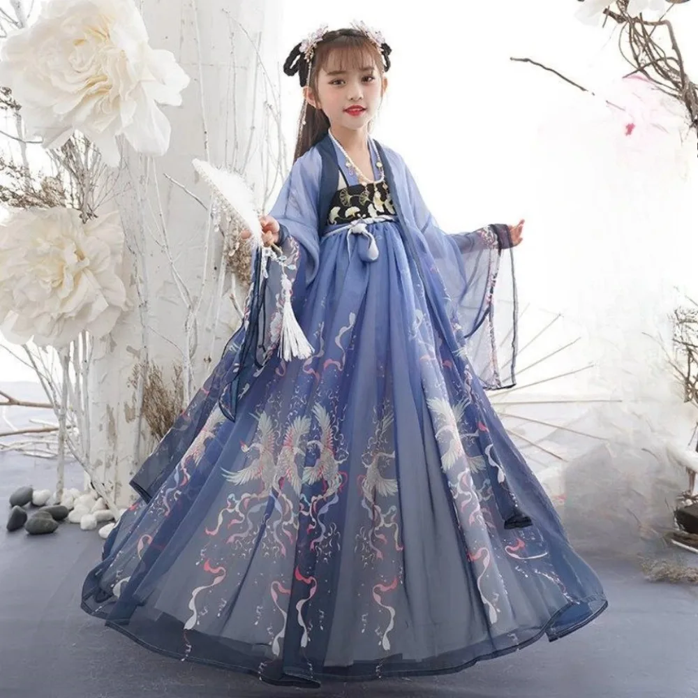 Hanfu – vêtements de danse féerique pour filles, vêtements pour enfants, robe chinoise de Style ethnique, Costumes de Cosplay, vêtements de danse sur scène