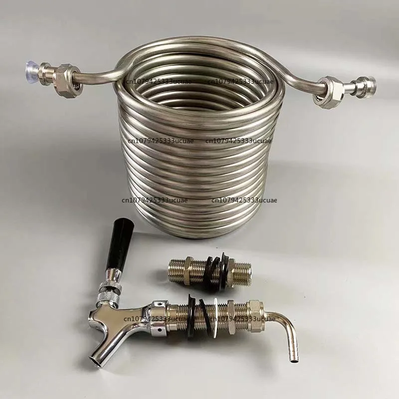

304 Stainless Steel Beer Cooling Coil ,Long Shank Beer Tap, Faucet, 80mm Shank Draft Beer Dispenser Set
