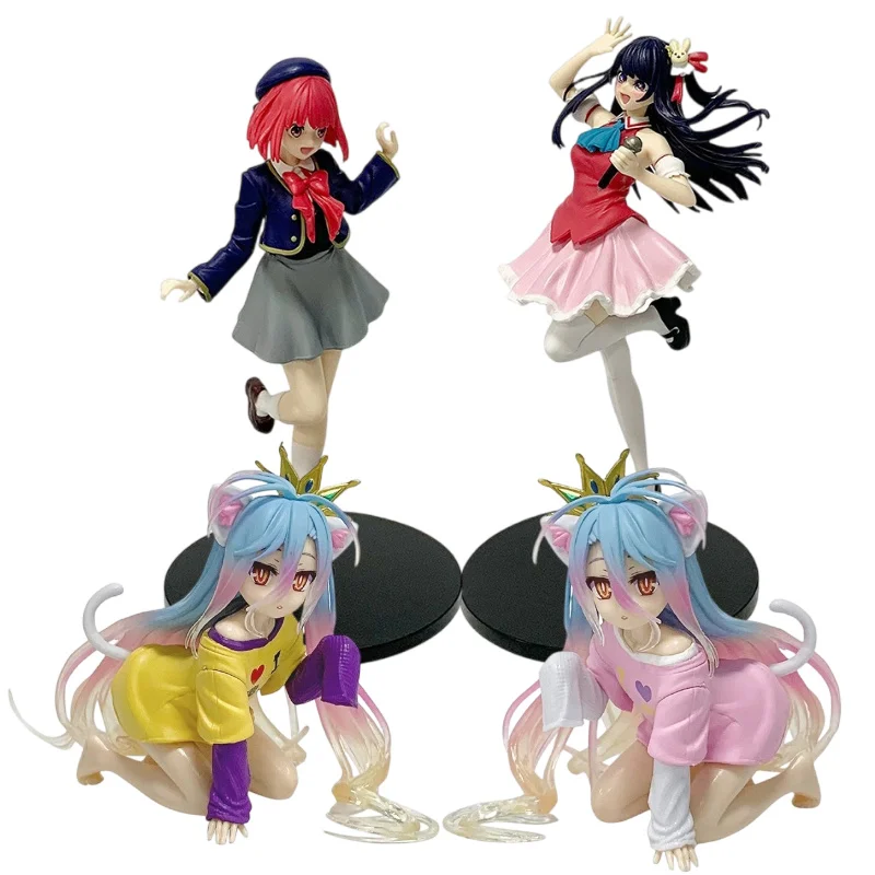 En stock, figurines mignonnes NO GAME NO LIFE Shiro avec oreilles de chat, ornements de collection, modèles kawaii, jouets, cadeau de Noël