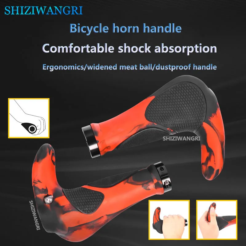 SHIZIWANGRI manopole per bicicletta TPR gomma integrata MTB ciclismo poggiamano Mountain Bike manubrio guaina assorbimento degli urti