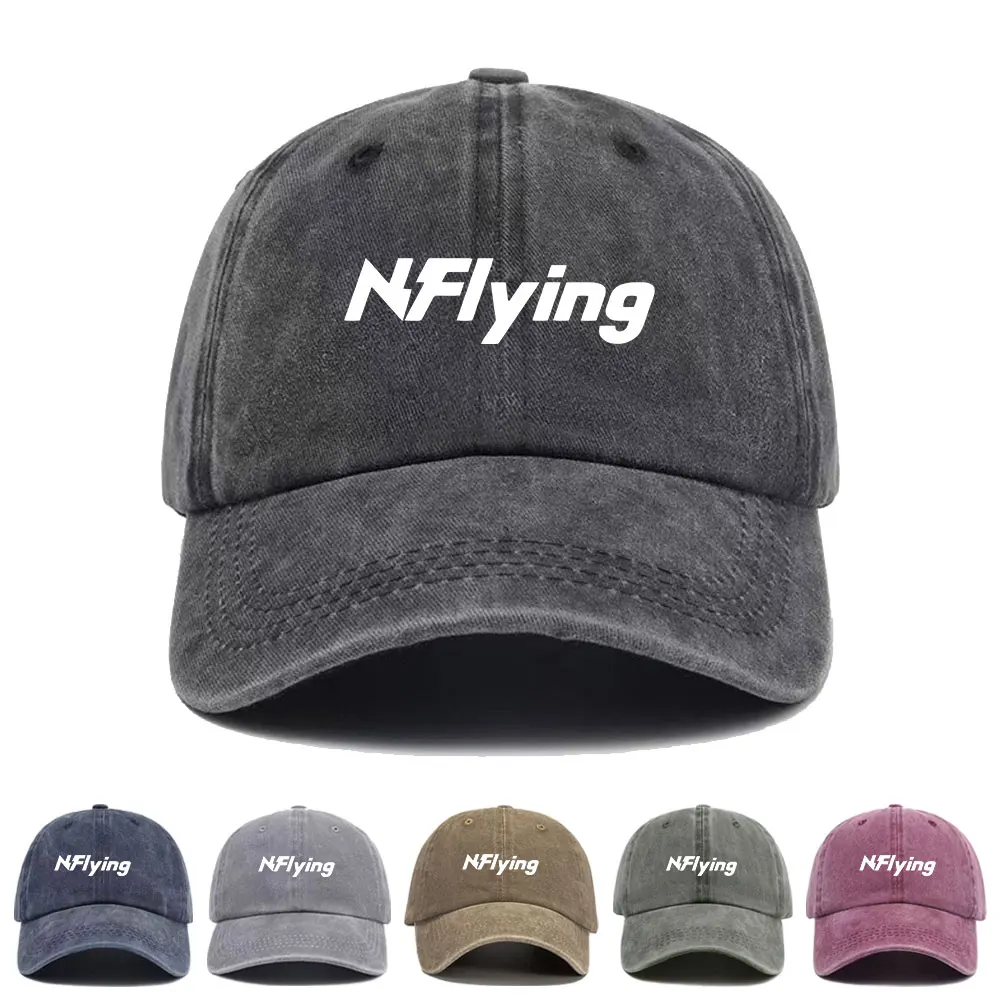 Kpop N.Flying Baseball Cap Washed Printed Trucker Style Unisex Cotton Streetwear Korean Fashion Summer Sun Hat