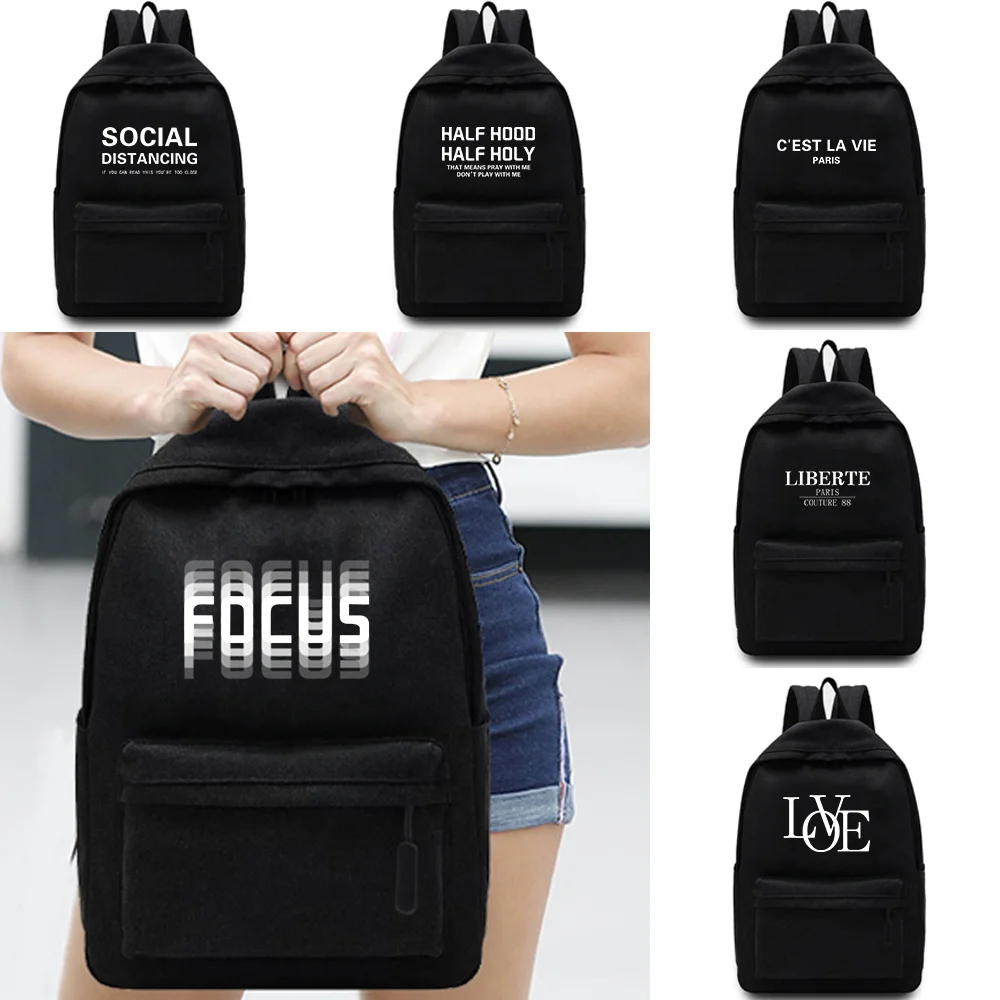 

Text Printing Leisure Backpack Fashion Simple Laptop Backpack Unisex Multi-functional Sports Bag.