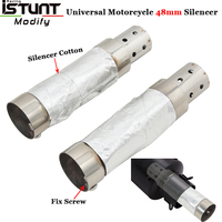 Universal Motorcycle Exhaust Escape 48mm Silencer DB Killer Reduce Noise High Torque At Low Speed Gas Purification Treatment