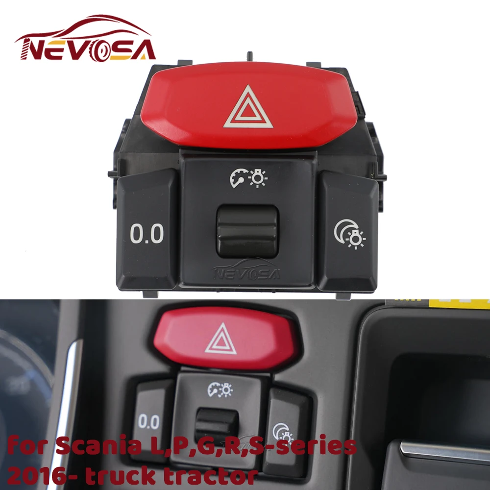 Spare Truck Parts For Scania L P G R S-series 2016-  Hazard Lamp Light Warning Indicator Switch 2095860 Trip Meter Reset Button
