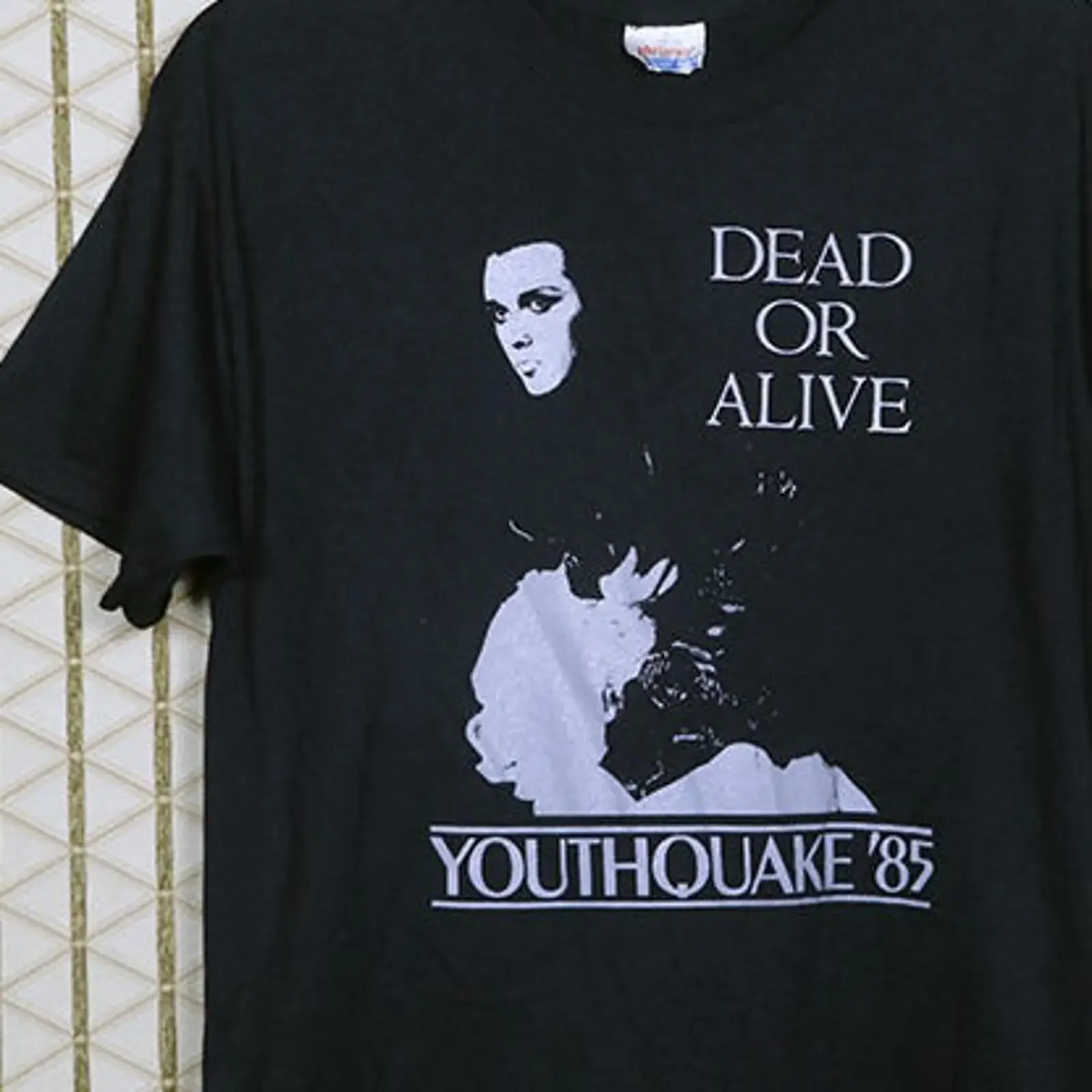 Dead or Alive Pete Burns T-shirt Youthquake, t-shirt noir doux, New Wave goth gothique, Transgender Boy George vintage Washed