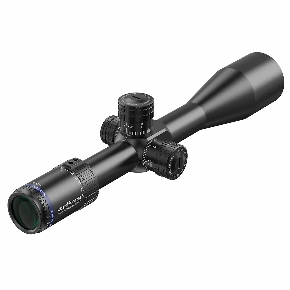 WestHunter HD-N 6-24X50 SFIR FFP صفر توقف نطاق الطائرة البؤرية الأولى Riflescope 1/10MIL الإضاءة الحمراء الصيد مشاهد بصرية