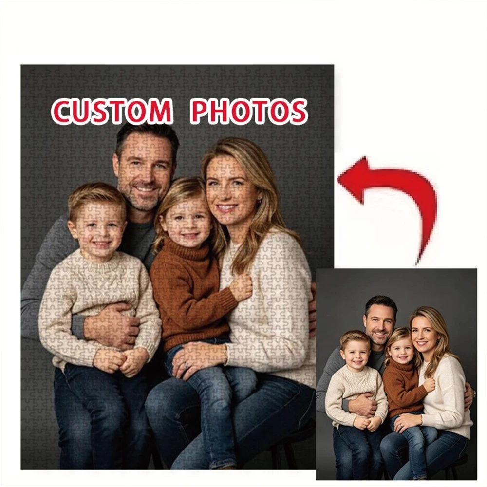 35/300/500/1052pcs Personalized Custom Photo Puzzle Family Photos Assembling Picture