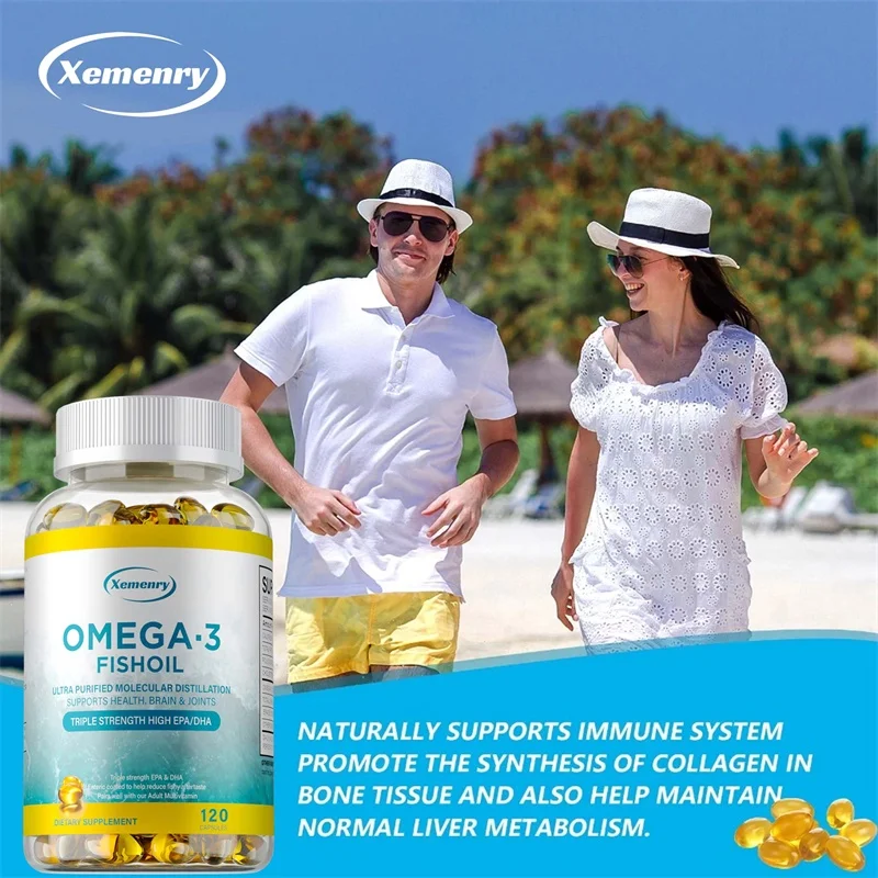 Omega 3 Fish Oil Supplement - Support Brain Nervous System Good Cardiovascular, Anti-Inflammation and Skin Health Antioxidant - Image 5