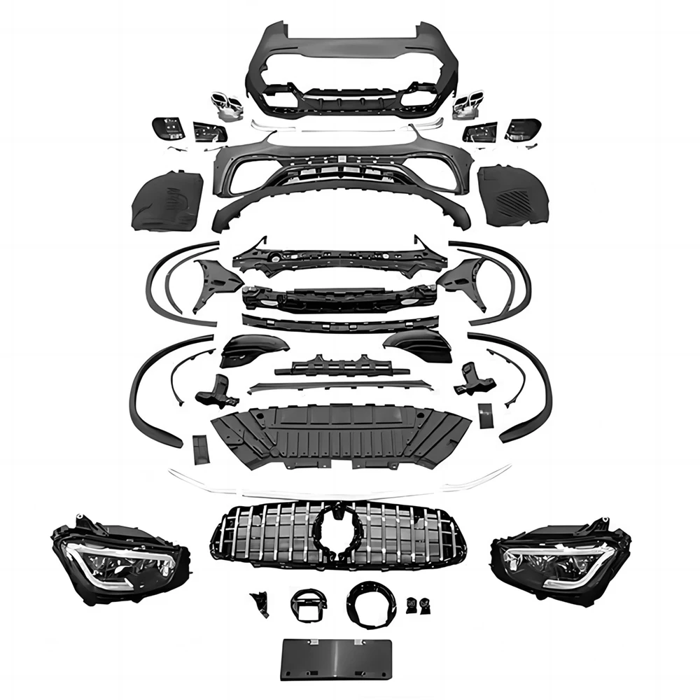 

Old to New Full Body Kit For Benz GLC Class X253 17-19 Upgrade to 20-22 GLC63S Style Front Rear Bumper Headlights Taillights