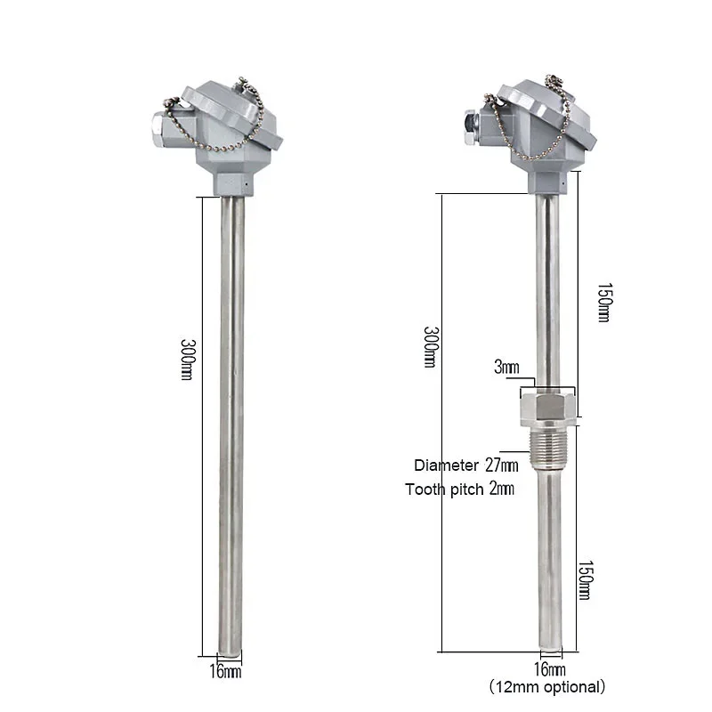 PT100 type temperature sensor WRN-130 / 230 probe transmitter armored stainless steel explosion-proof platinum RTD thermocouple