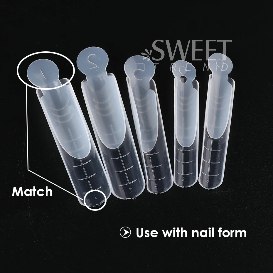 12pcs Silicone French Auxiliary Nail Forms Mold Reusable Smile Line Guides False Tips Pad Building Forma Manicure Prolong Tools