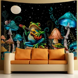 1pc Frog Mushroom Tapestry, Moon Starry Sky Fantasy Natural Landscape Tapestry, Magic Tapestry, Home Decoration Wall Hanging