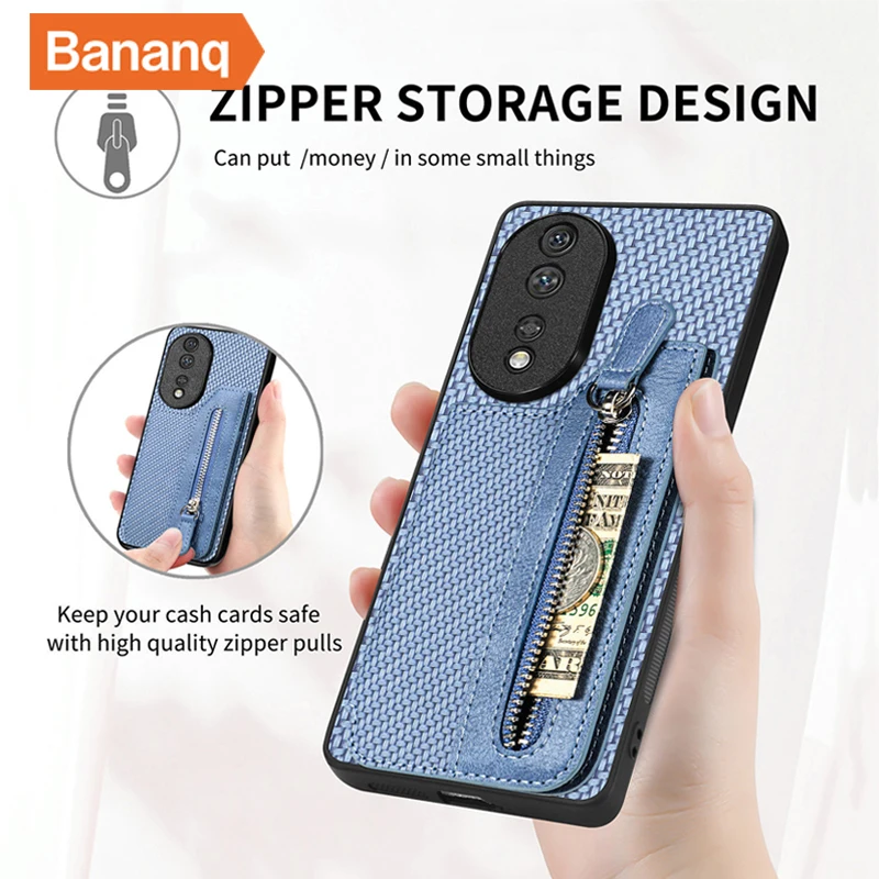 Bananq Card Bag Wallet Case For Honor 80 70 60 Pro 50 X30 X40 X9A X9 X8 Play 6C 30M 5G Cover For Huawei Nova 9 10 SE Y70 Y90 4G