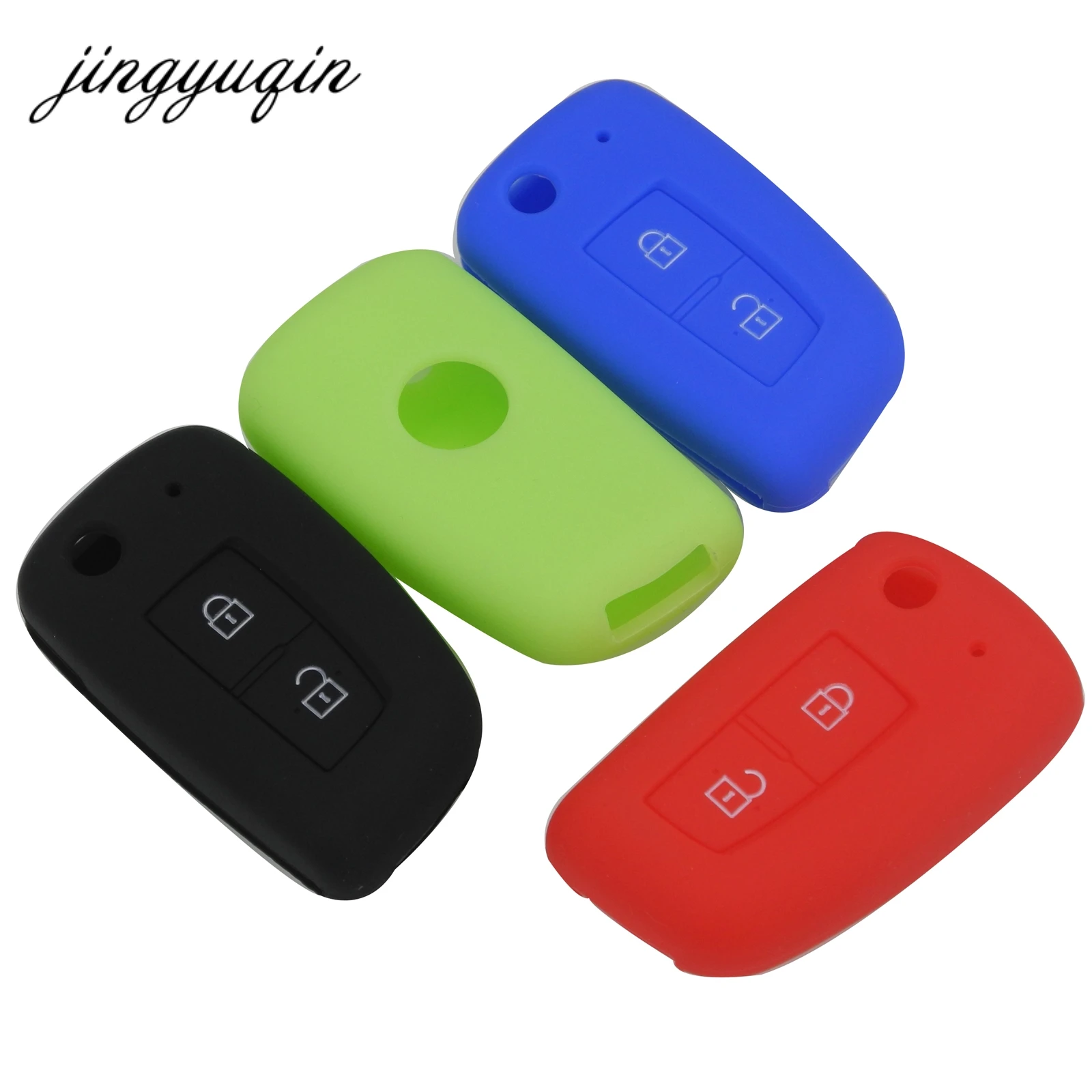Jingyuqin 2 Nút Silicone Chìa Khóa Ô Tô Cho Xe Nissan Qashqai X-Đường Mòn Thủy Tinh Murano Maxima Altima Juke Nhiệm Vụ Livina Tiida nismo Fob Ốp Lưng