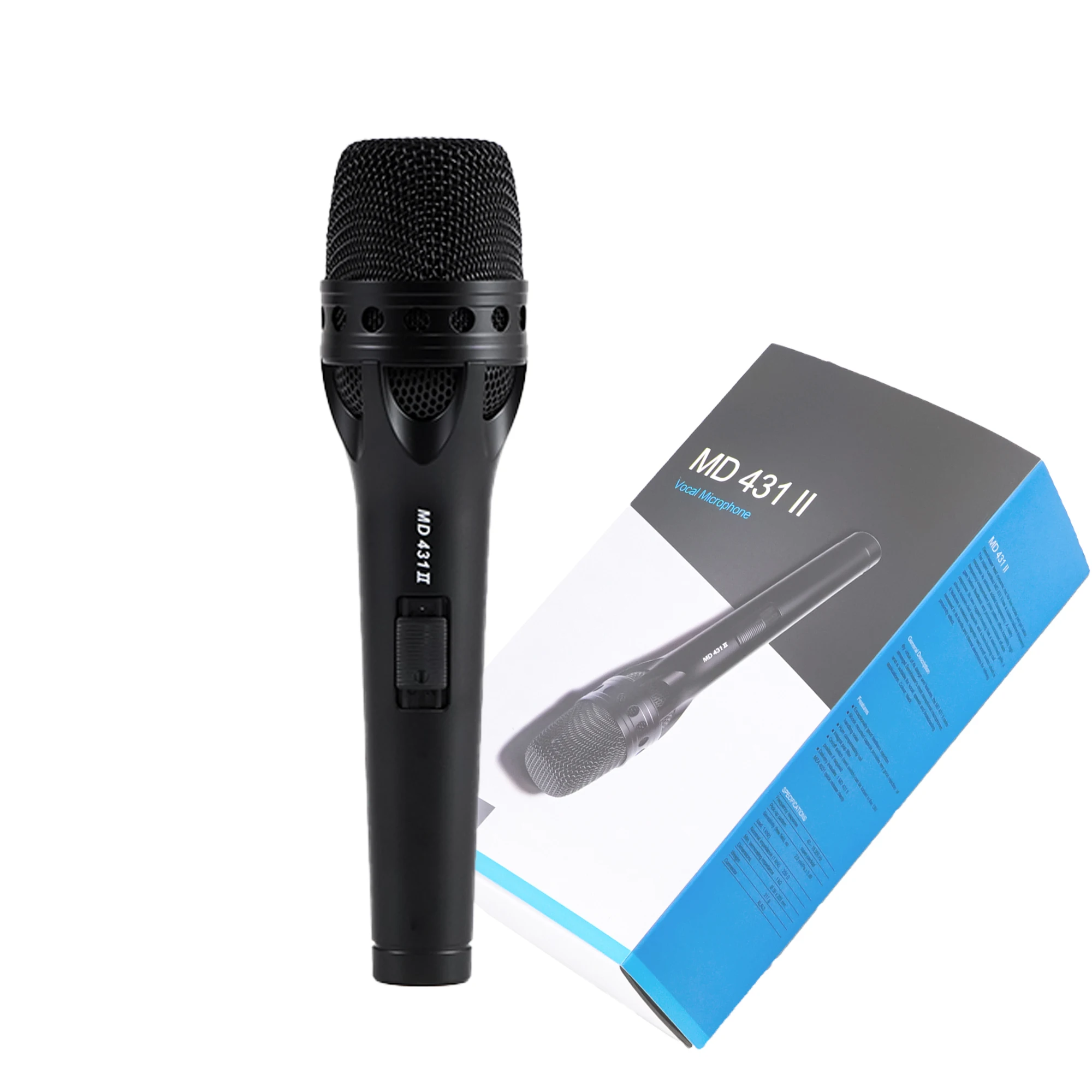MD431-2 Professional Karaoke Dynamic Handheld Conference & Home Use Live Vocal Recording Audio Podcasting Microphone