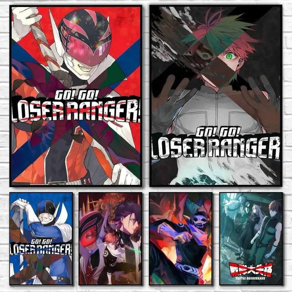 sentai daishikkaku Go! Go! Loser Ranger!  Poster Waterproof HD Art Wall Decal Self-Adhesive Print