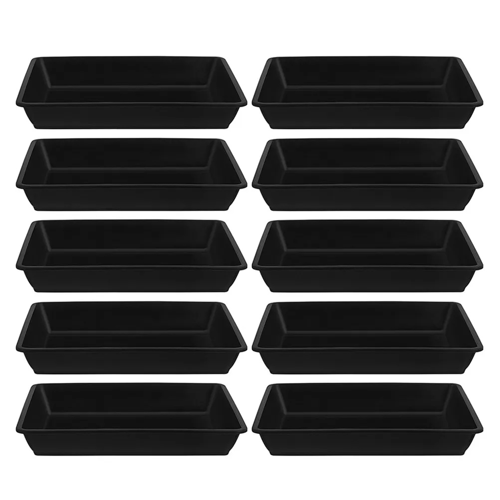 10Pcs Leak Proof Plastic Plant Saucer Rectangle Flower Pot Tray for Indoor Plants Outdoor Pots Water Catcher Saucers for Potted