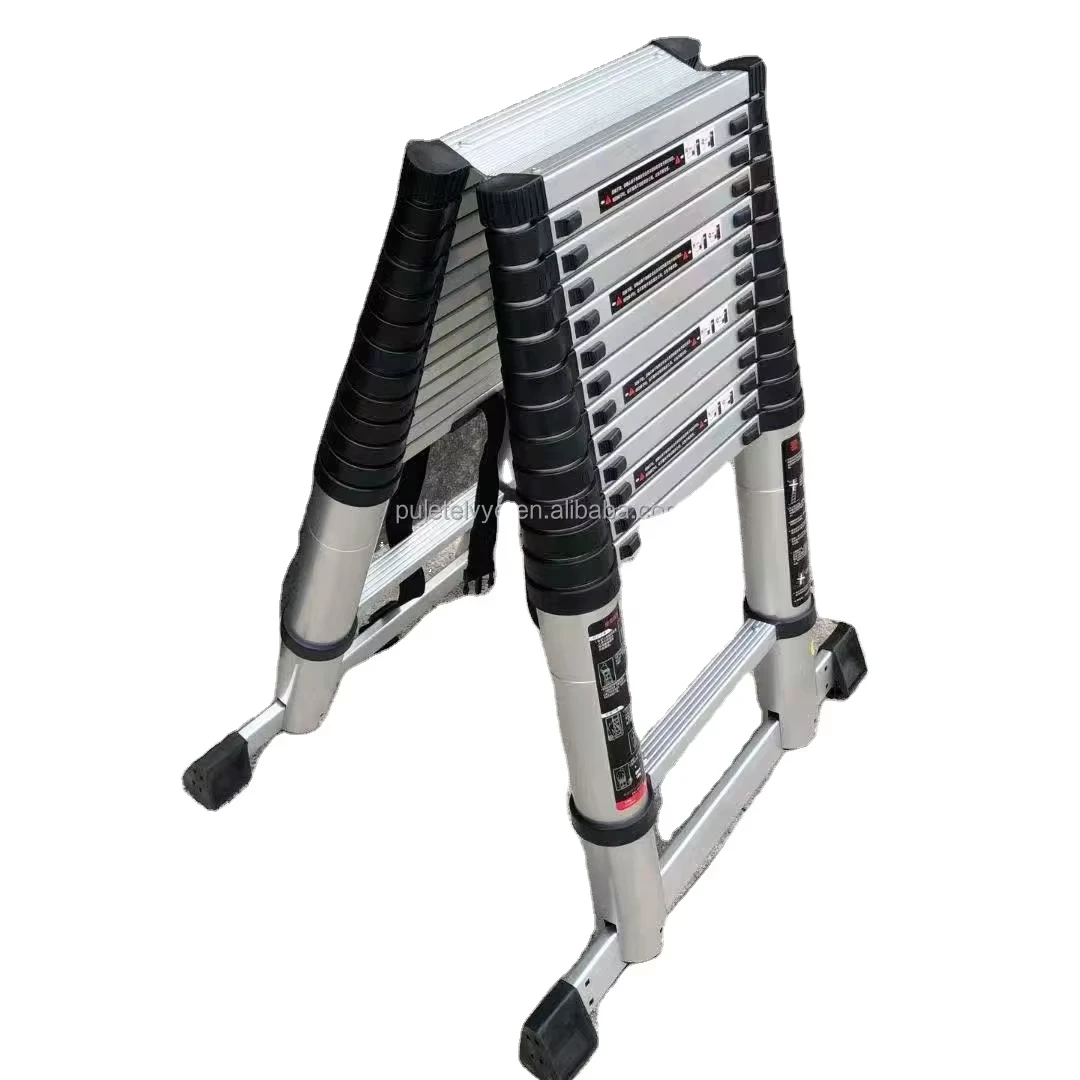 Hot Aluminum Folding Roofing Collapsable Rolling Extension Ladder Telescopic Household Ladder