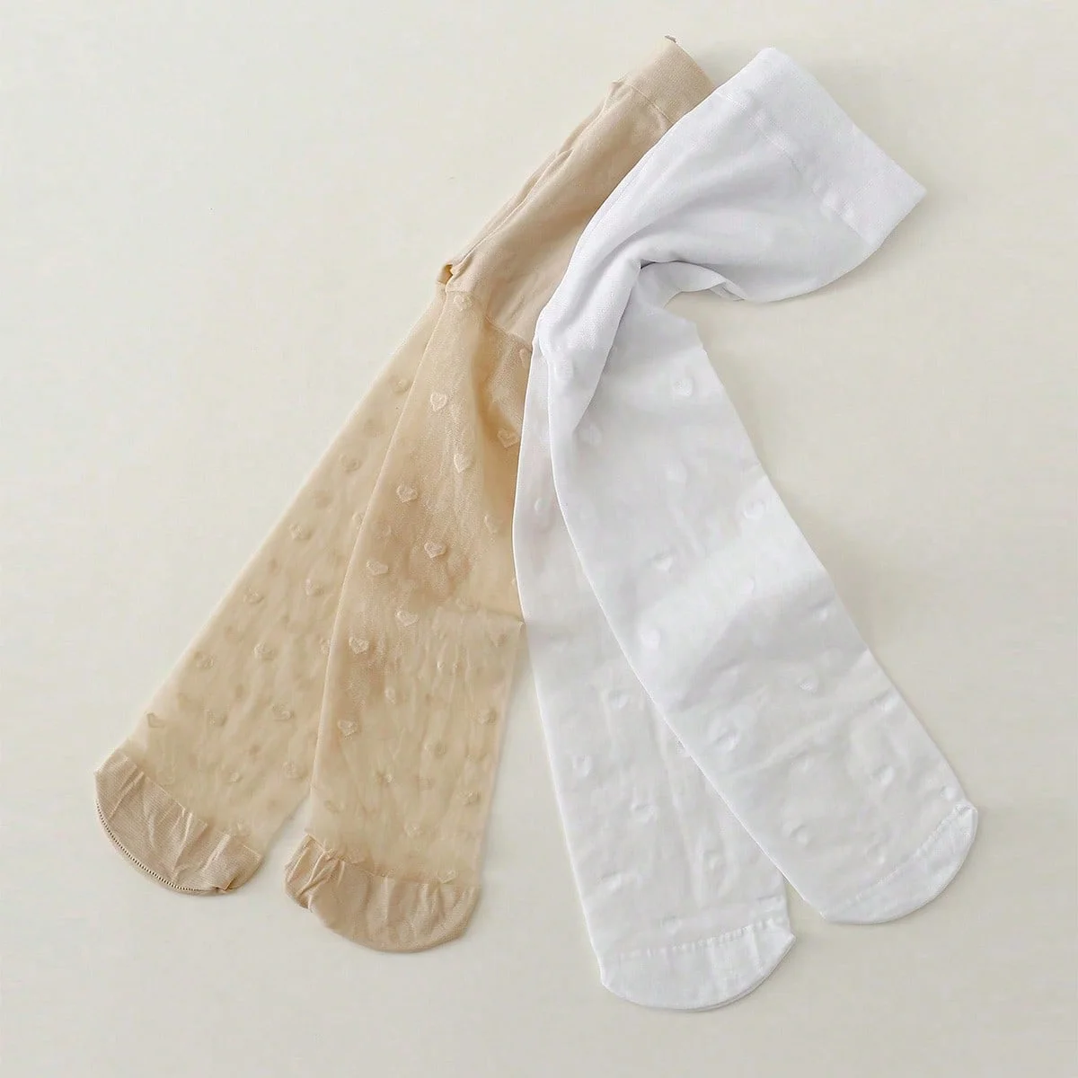 

2 пары колготок для маленьких девочек, детские летние леггинсы, чулки с сердечками, белые и кожаные плотные мягкие чулочно-носочные изделия для маленькой принцессы