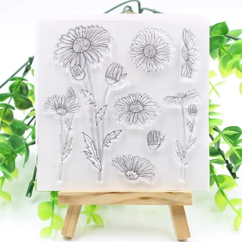 1PCS Flowers Transparent Clear Silicone Stamp for DIY Scrapbooking Kids Decoration Supplies