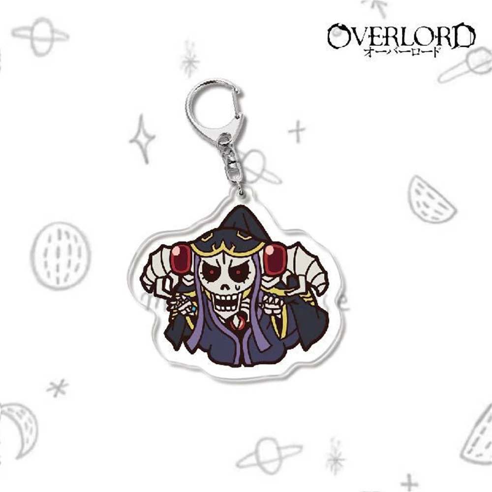 Anime ​Peripherals Overlord Cartoon HD Acrylic Keychain Creative Trend Two-dimensional Cartoon Character Key Chain Pendant 6CM