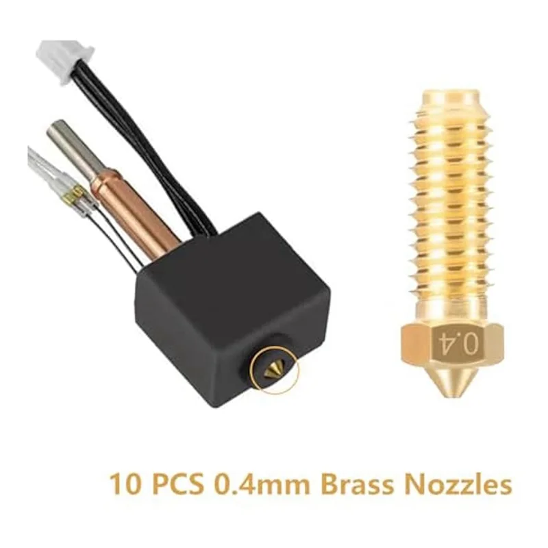 

Прочные-10 шт. латунные насадки для Anycubic Kobra 3, детали 3D-принтера, комплект высокоскоростных насадок 0,4 мм для Kobra 3, Kobra 3, комбинированный, 10 шт.