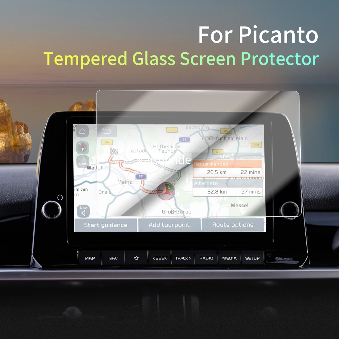 

Car Stickers Meters Protector For 2023 modern Picanto Tempered Glass Protective Film Display Navigation Vehicle Accessories