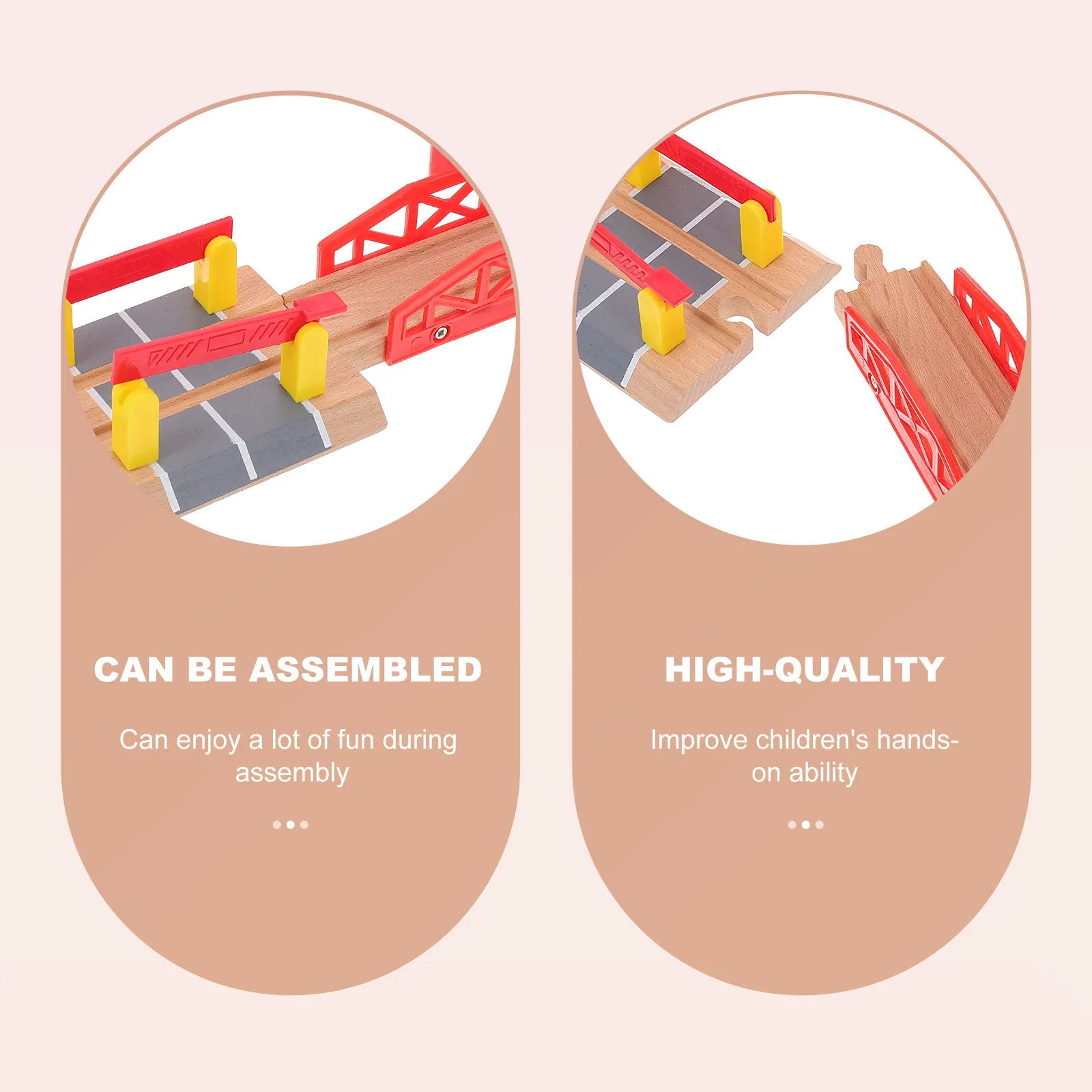 

Набор из 3 деревянных аксессуаров для железнодорожного моста: безопасные расширительные рельсы для детей, легкая сборка, классические игровые элементы для поездов