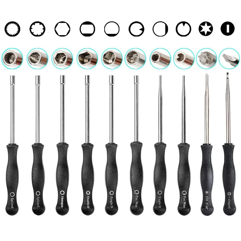 10pcs Screwdriver Kit Small Carburetor Tune up Carburetor Adjustment Tool Single D Double D Hexagon Hex Socket Kit Set