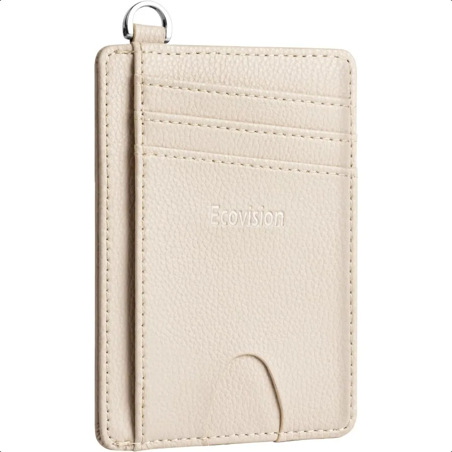 

EcoVision Slim Minimalist Front Pocket Wallet RFID Blocking Credit Card Holder Wallet with Detachable DShackle for Men Women