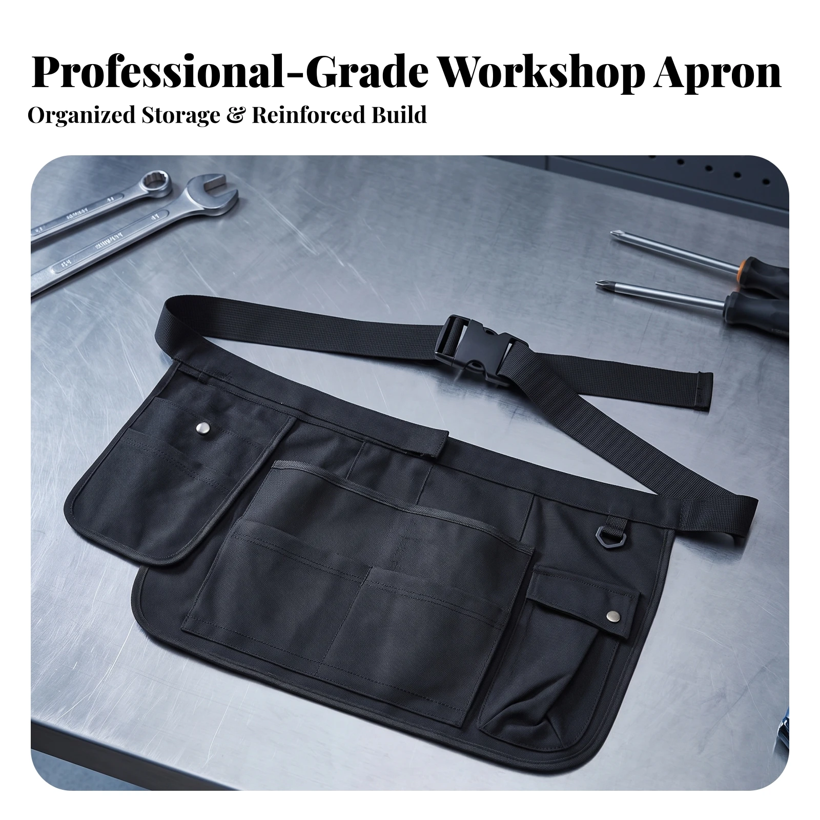 Waist Apron with Pockets Adjustable Tool Apron with Pockets Handsunrestricted Organized for Gardeners, Gardening