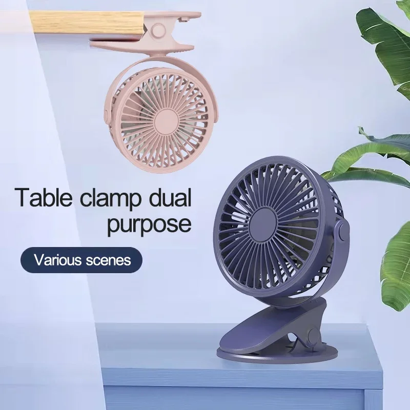 New Clip Fan Wireless Portable Loop With Clip 360 Degree Oscillating Car Table Home Use Fan Mini Clip Fan