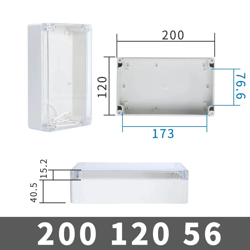 IP67 Kunststoff Transparent Box Wasserdichtes Gehäuse Elektronisches Projekt Außeninstrument Elektrische Projektbox Anschlussgehäuse