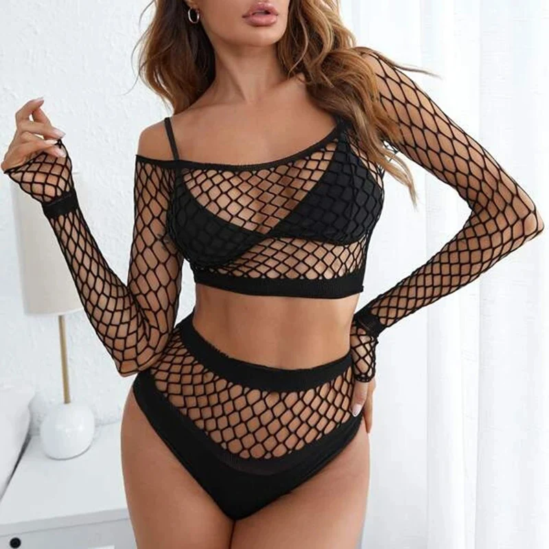 Sexy Mesh Bodystockings For Women Erotic Fishnet Sexy Lingerie Backless Dress Costumes Teddies Bodysuits Sexy Porno Underwear