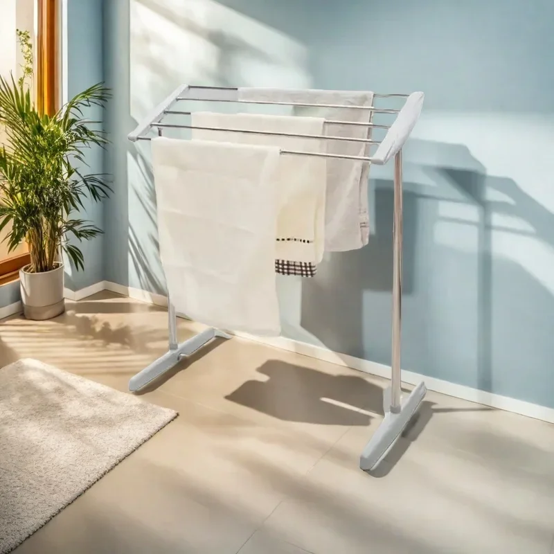 

Steel Foldable Laundry Rack - Space Saving Collapsible Clothes Dryer for Apartments/Dorms, 50lb Capacity & 3s Fold System