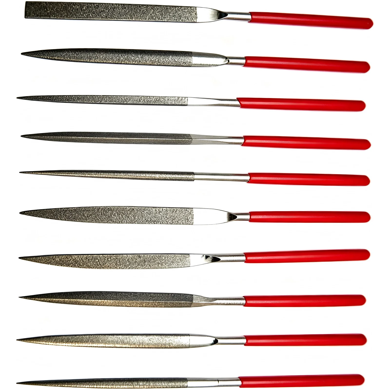 10PCS Diamond Needle File Set, 140mm Precision Hand Files for Metal, Glass, Stone, Ceramic, Jewelry, Crafts and DIY Repair