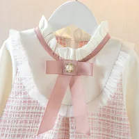 Spring And Autumn New Baby Girl Checkered Dress Korean Style Children'S Long Sleeve Clothes (9 Months -3 Years Old) 5