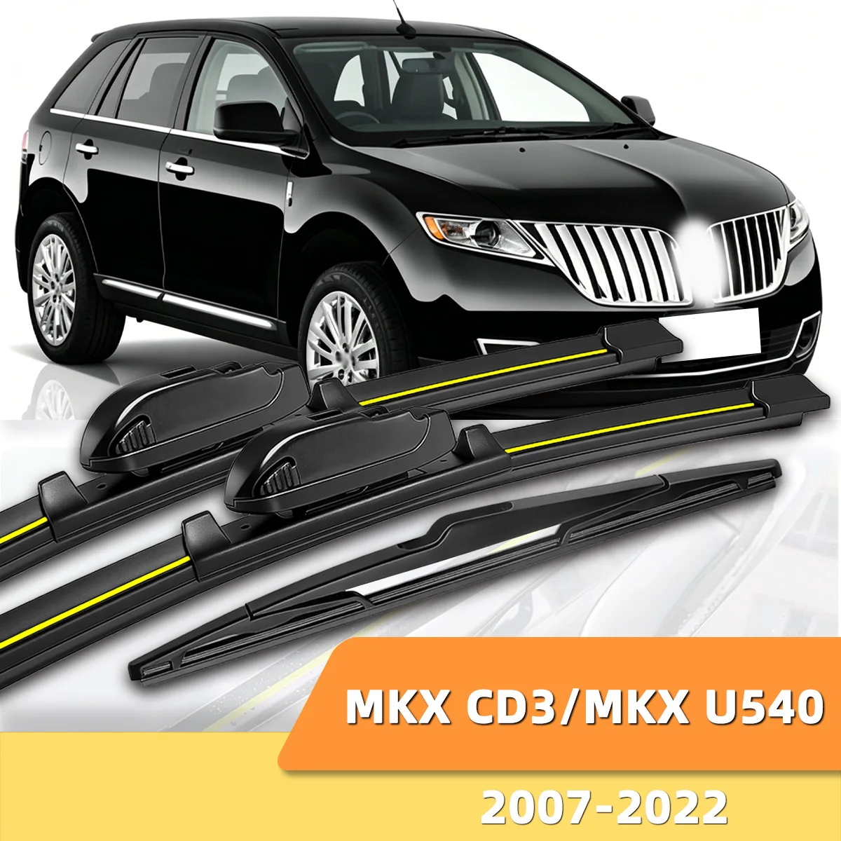 Geeignet für Lincoln MKX CD3/MKX U540 2007–2022. Scheibenwischer vorne und hinten, langlebiges Zubehör für Autoscheiben 2008