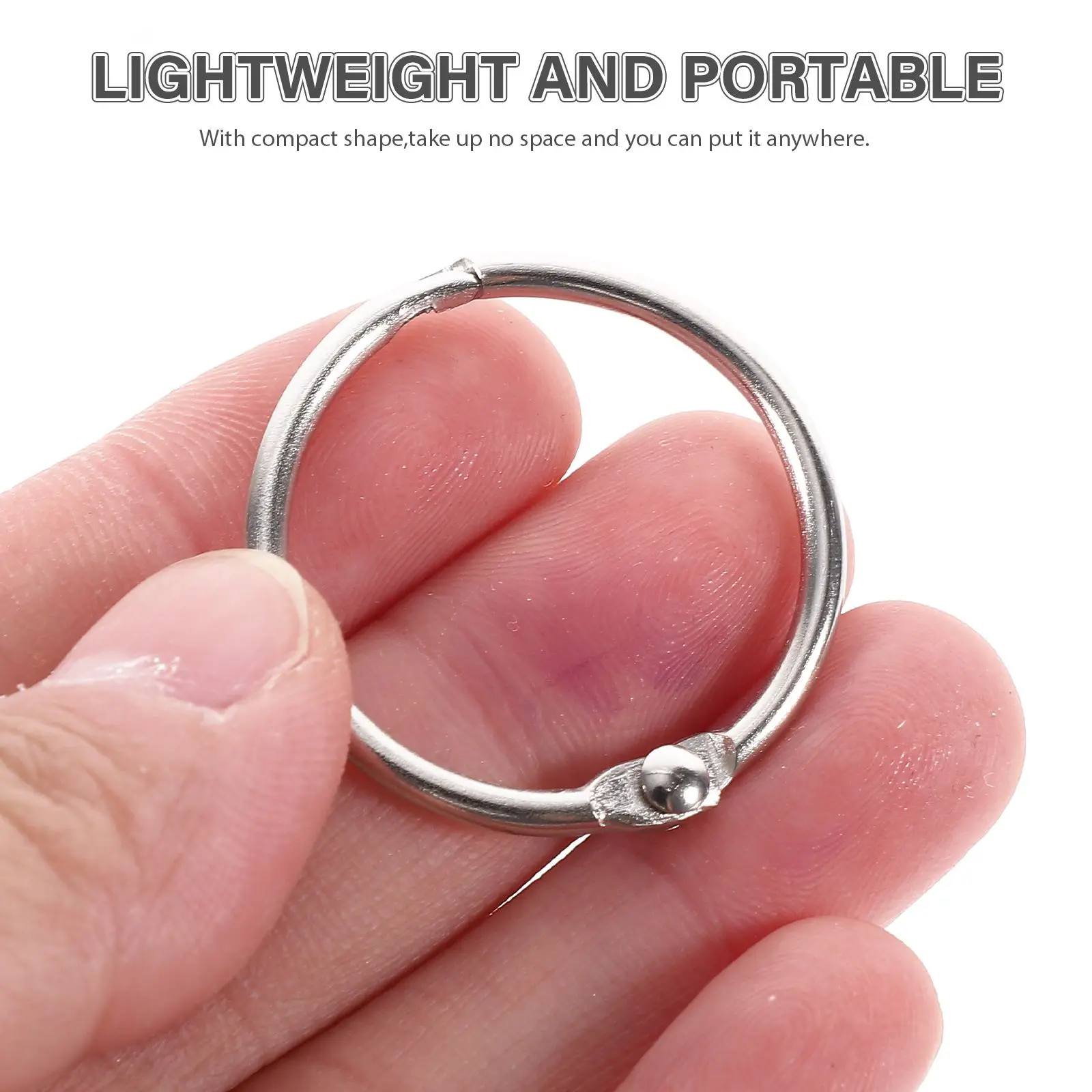 20pcs Binder Rings Metal Stationery Snap Open Close Loose Leaf Flash Card Paper Index Album Ring Office Supplies