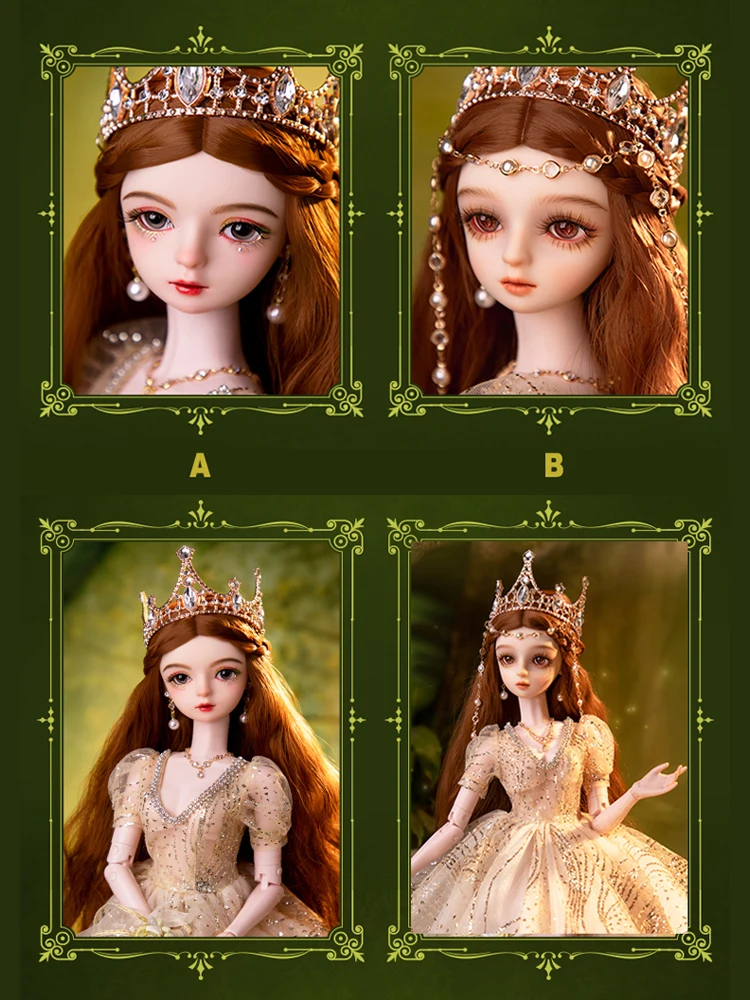 Handmade 1/3 Bjd Doll Full Set 60cm 24 Inch Crowned Queen Princess Ball Jointed Articulated Collectible Dolls for Girls Gift