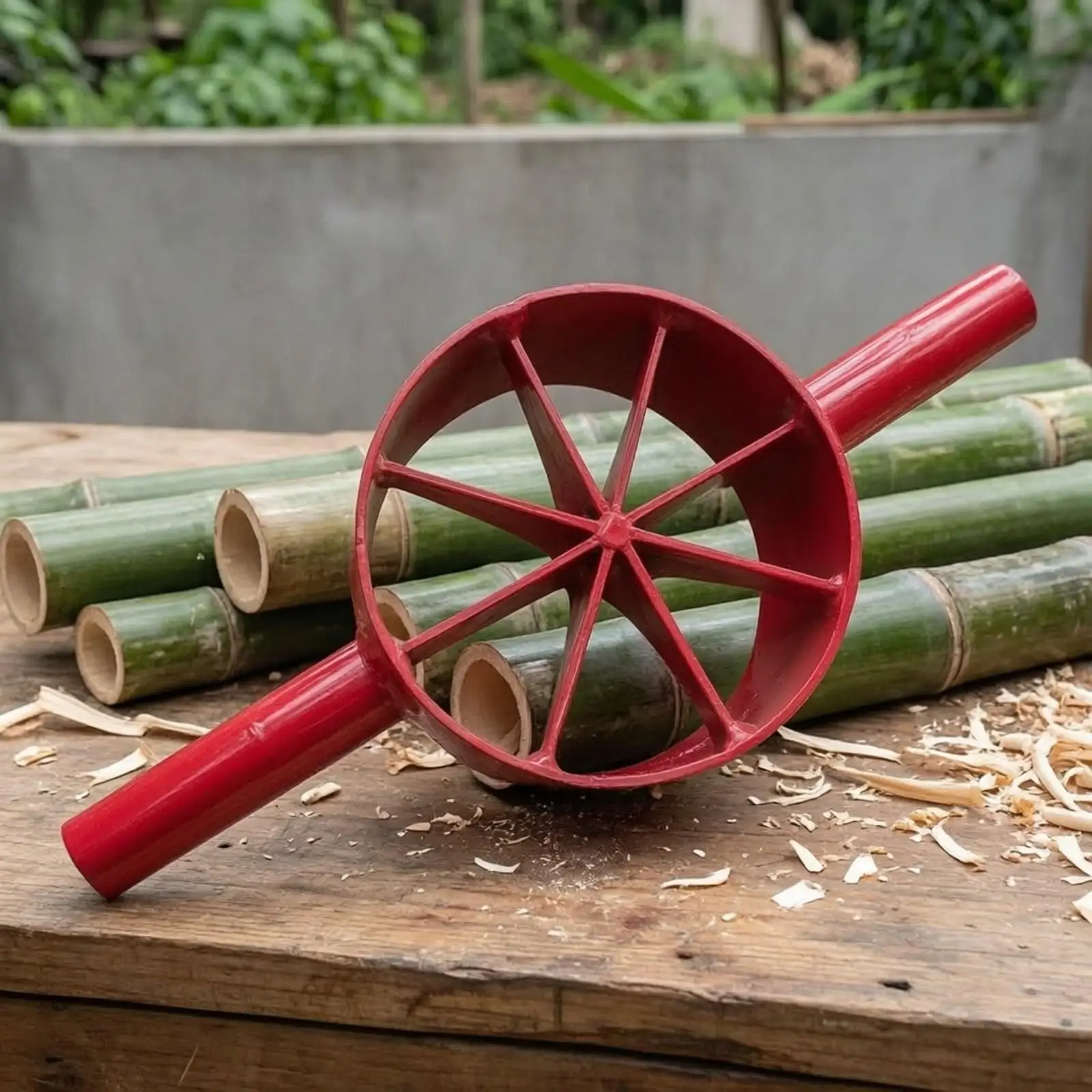 Manganese Steel Bamboo Splitting Tool with Circular Hub Design Handheld Cutter for Agricultural Processing and Crafting
