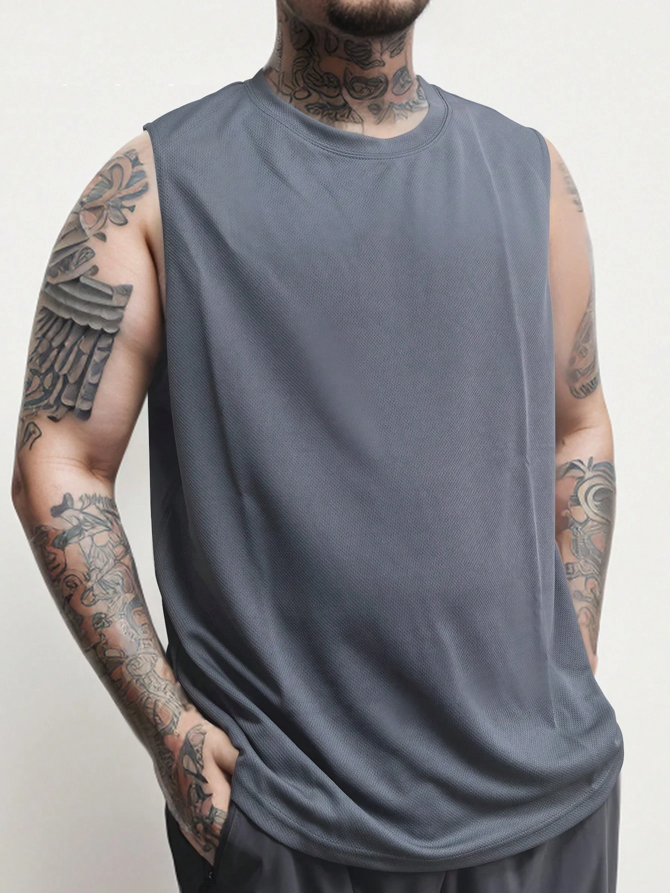 سترة صيفية للرجال بمقاسات كبيرة - بلوزة عصرية بدون أكمام بأكمام قصيرة للذكور الكبار والطويل، ملابس خارجية كاجوال خفيفة الوزن وجيدة التهوية