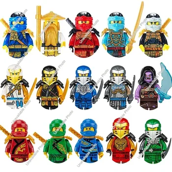 Sıcak Oyuncaklar Ninja Figura Filmler Lloyd Kai Jay Cole Zane Anime Tuğla Bebek Mini Aksiyon oyuncak figürler Yapı Taşı Oyuncak Hediye Birleştirin