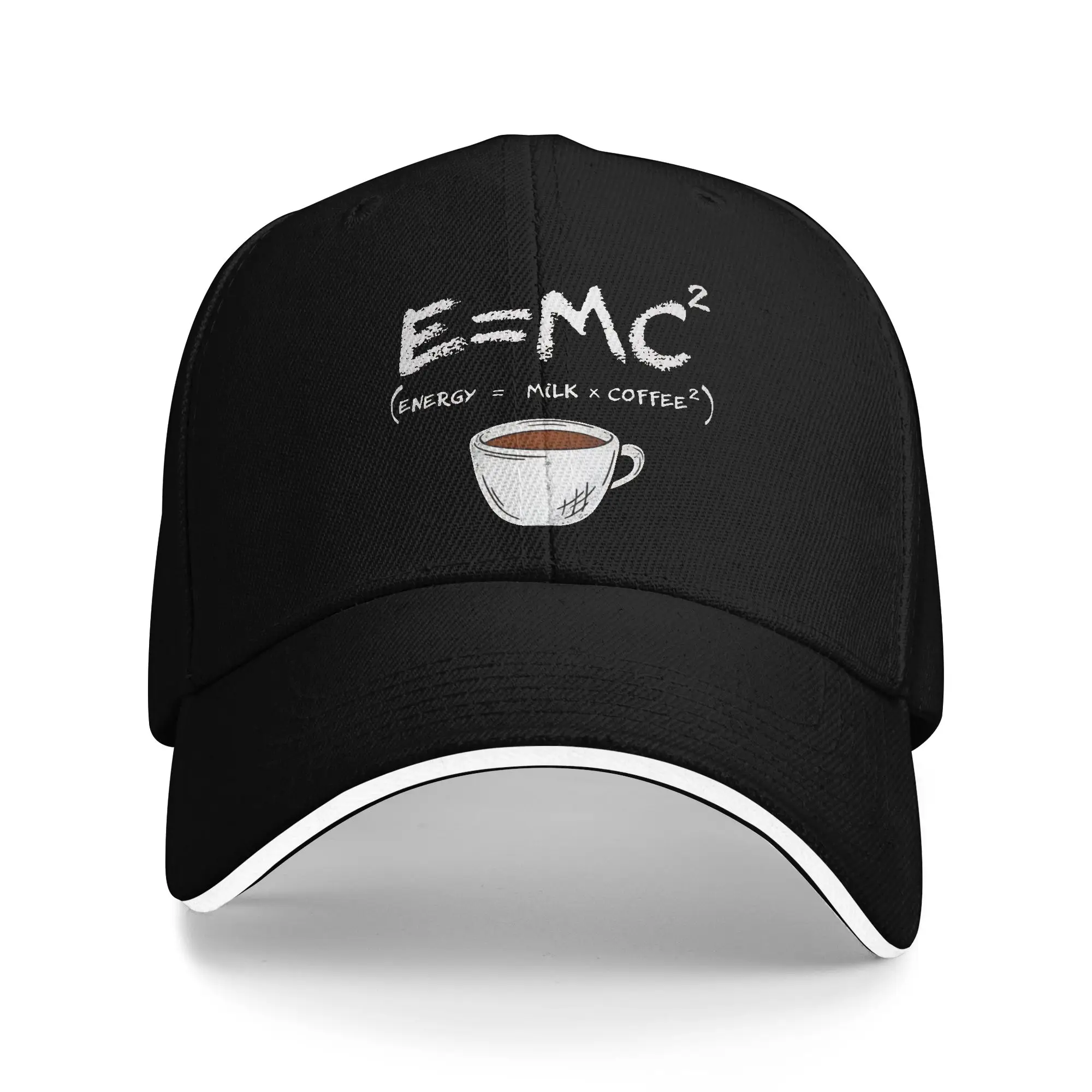 Einstein Formula E=MC2 Energy Coffee Sandwich Baseball Caps Casual All Seasons Funny Headwear Unisex Adjustable Fit Adult Hats