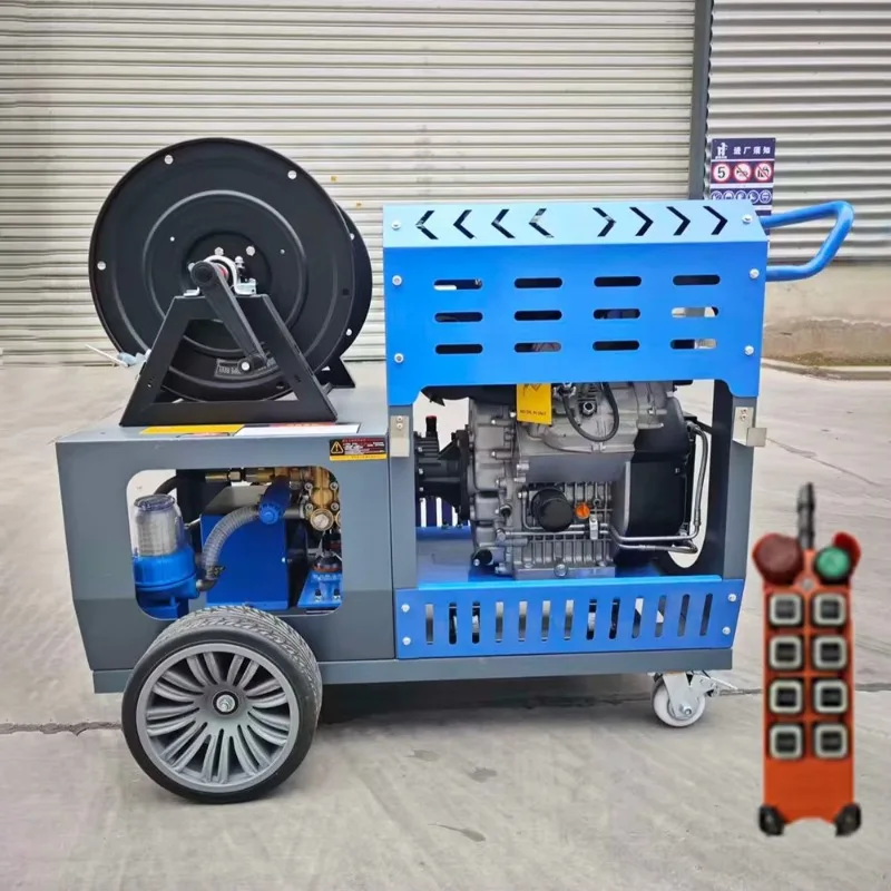 Customized Sewer Jetting Machine Diesel Engine 2900 PSI 60L/min Drain Cleaner Electric Start For 300-600mm Pipeline