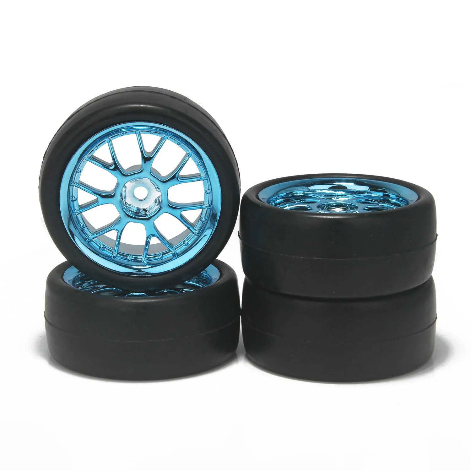 1/10 Racing Tire 65mm 1.9inch Wheel Tyre Tires 12mm Hex Hubs Rim for 1/10 RC on Road RV Racing Car 4WD HPI Wltoys