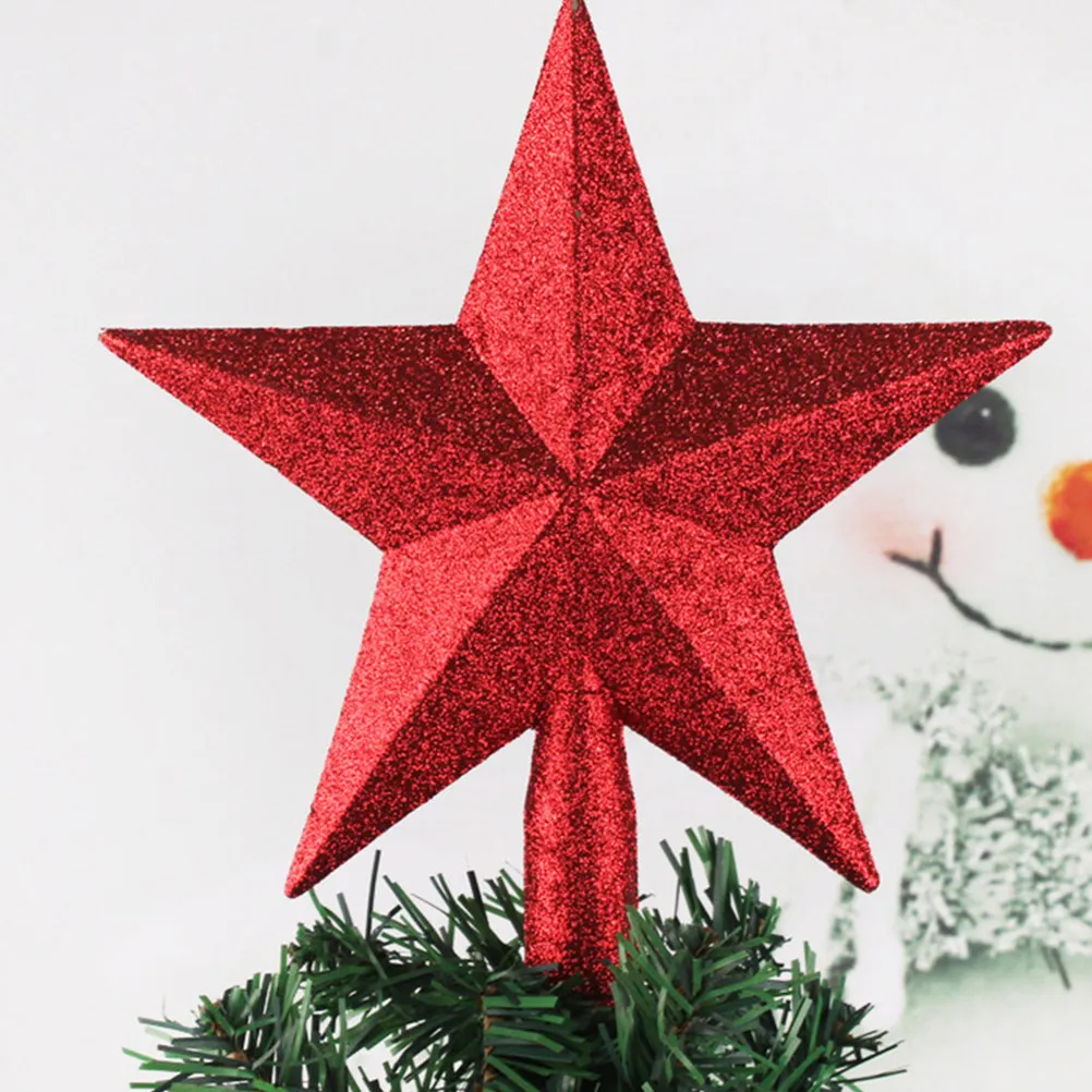 4Pcs Christmas Tree Topper Star-Shaped Five-Pointed Star Xmas Tree Decor Treetop Decoration Party Festive Home Adornment