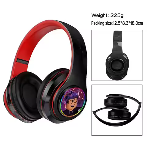 Roblox Game Peripheral Cartoon Wireless Bluetooth Earphones Head Mounted Portable Headphones Student Birthday Gifts