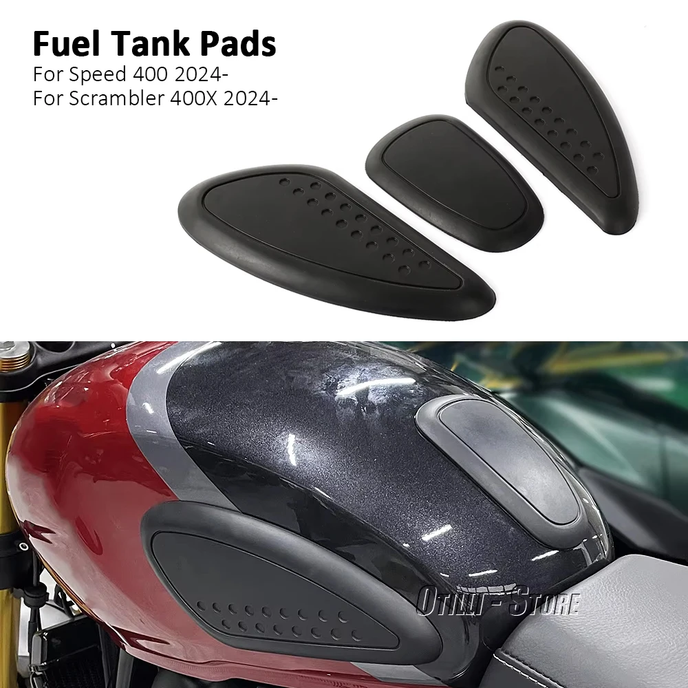 For SPEED Speed 400 For Scrambler 400X Motorcycle Black Fuel Tank Pad Stickers Decals Accessories Protector 2024 2025