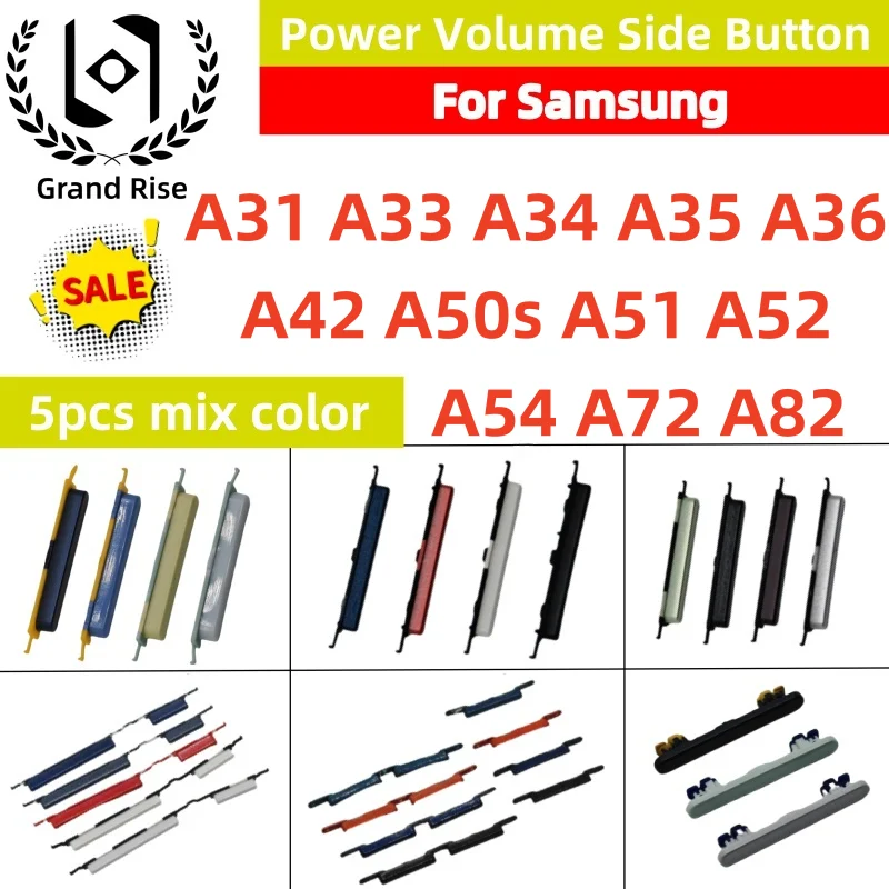 5 Set Side Volume Button + Power On / Off Button Key for Samsung Galaxy A31 A33 A34 A54 A35 A36 A42 A50S A51 A52 A72 A82